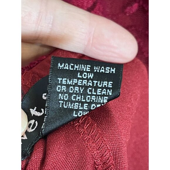 Wet Seal Floral Lace Mini Dress L Red Boho Dark Romance Y2K Grunge Mesh Classic - Picture 10 of 11